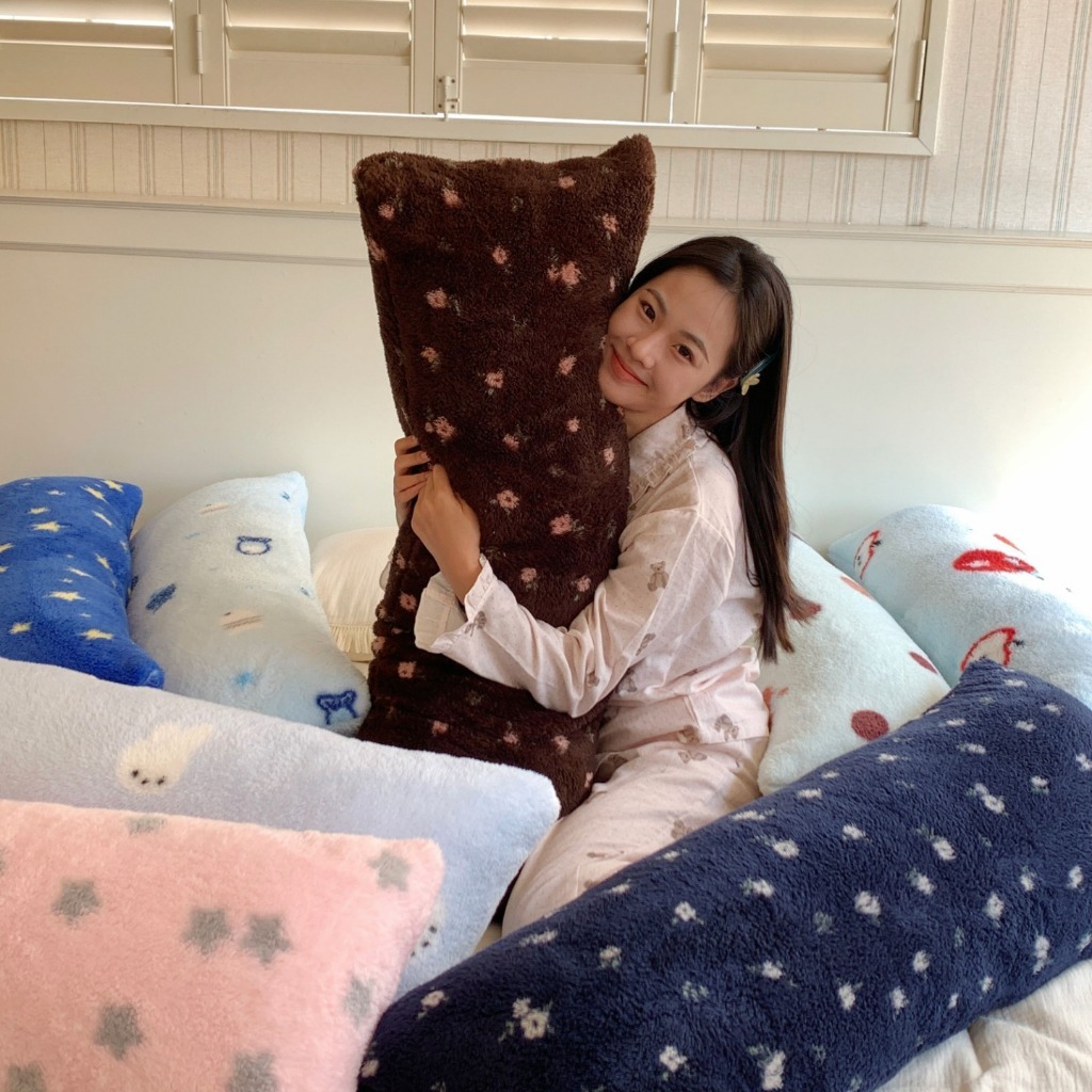 Gối lông cừu dài dài đôi lõi gối dài 40 * 115cm Vỏ gối in hình hoạt hình | BigBuy360 - bigbuy360.vn