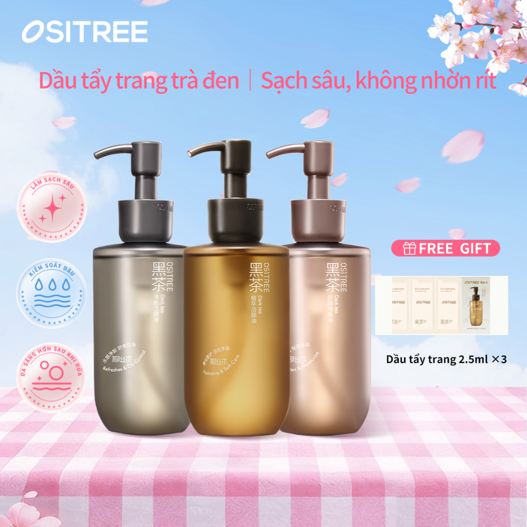 Ositree Dầu tẩy trang dành cho da nhạy cảm, tẩy trang nhẹ nhàng và không gây kích ứng