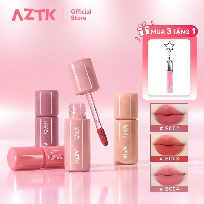 AZTK Son Kem Lì Velvet Lip Tint Son Bùn Lì Mịn Màu Xinh Nhẹ Môi 1.5g