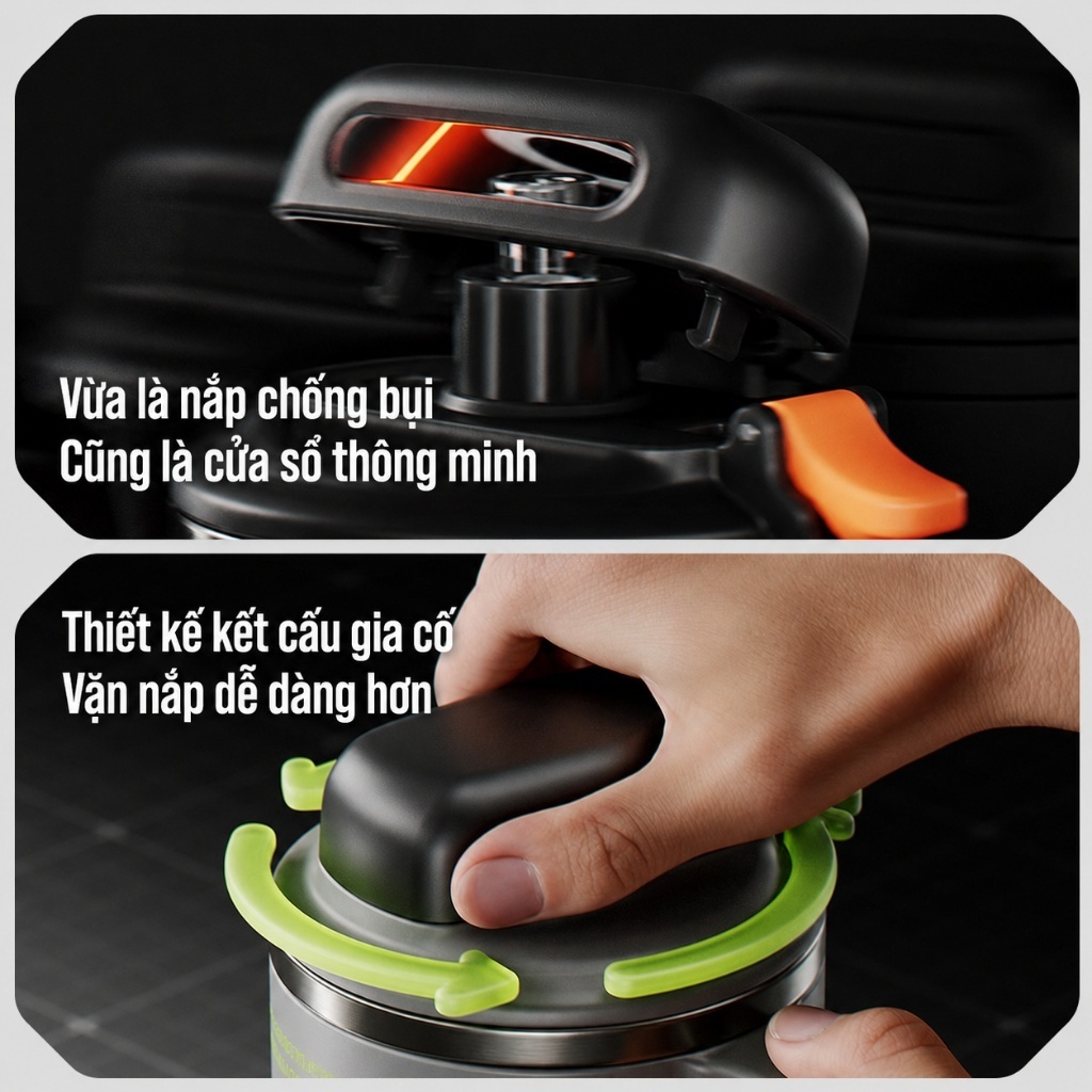 Sidagar Bình giữ nhiệt | Mở nắp một chạm | Dung tích lớn | Phủ gốm sứ | Giữ nóng lạnh | BigBuy360 - bigbuy360.vn