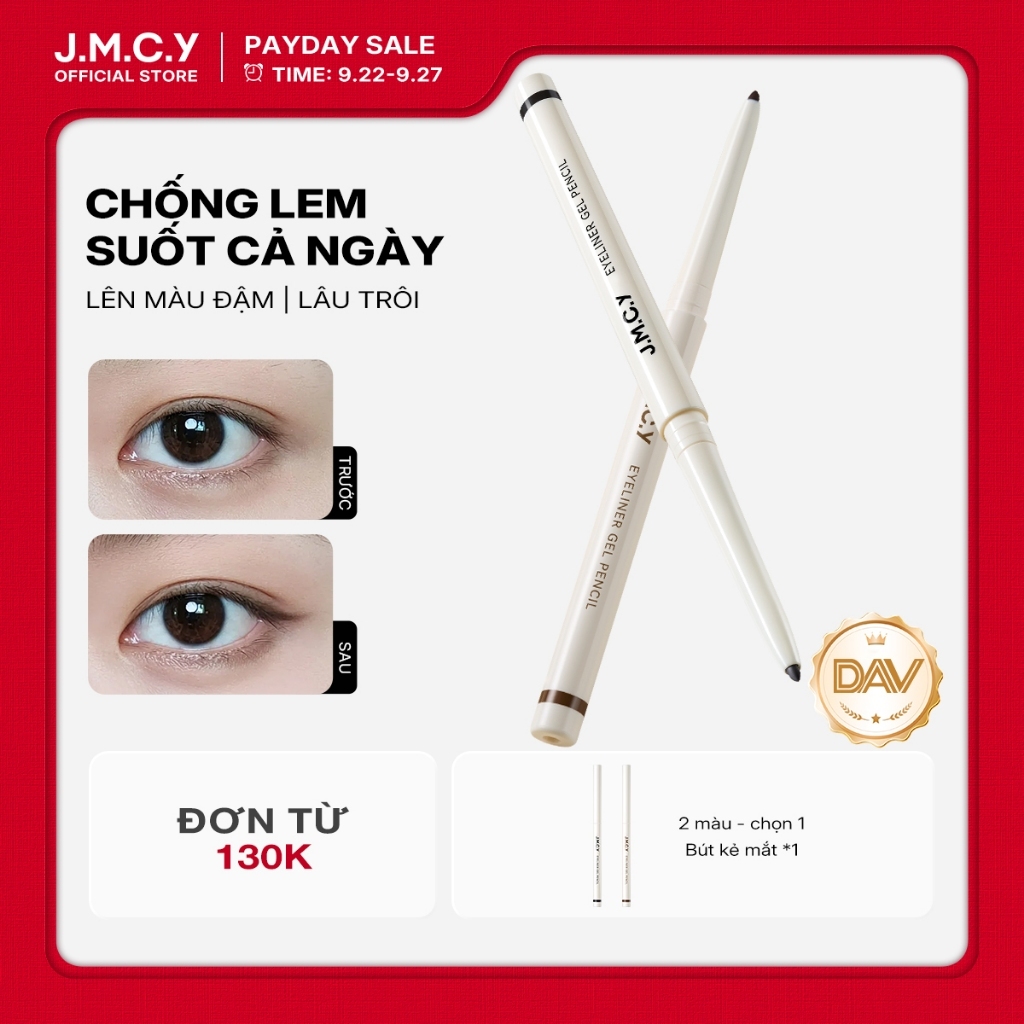 JMCY Bút Kẻ mắt dạng gel chống nước Trang điểm lâu trôi và không lem Mượt mà và dễ sử dụng