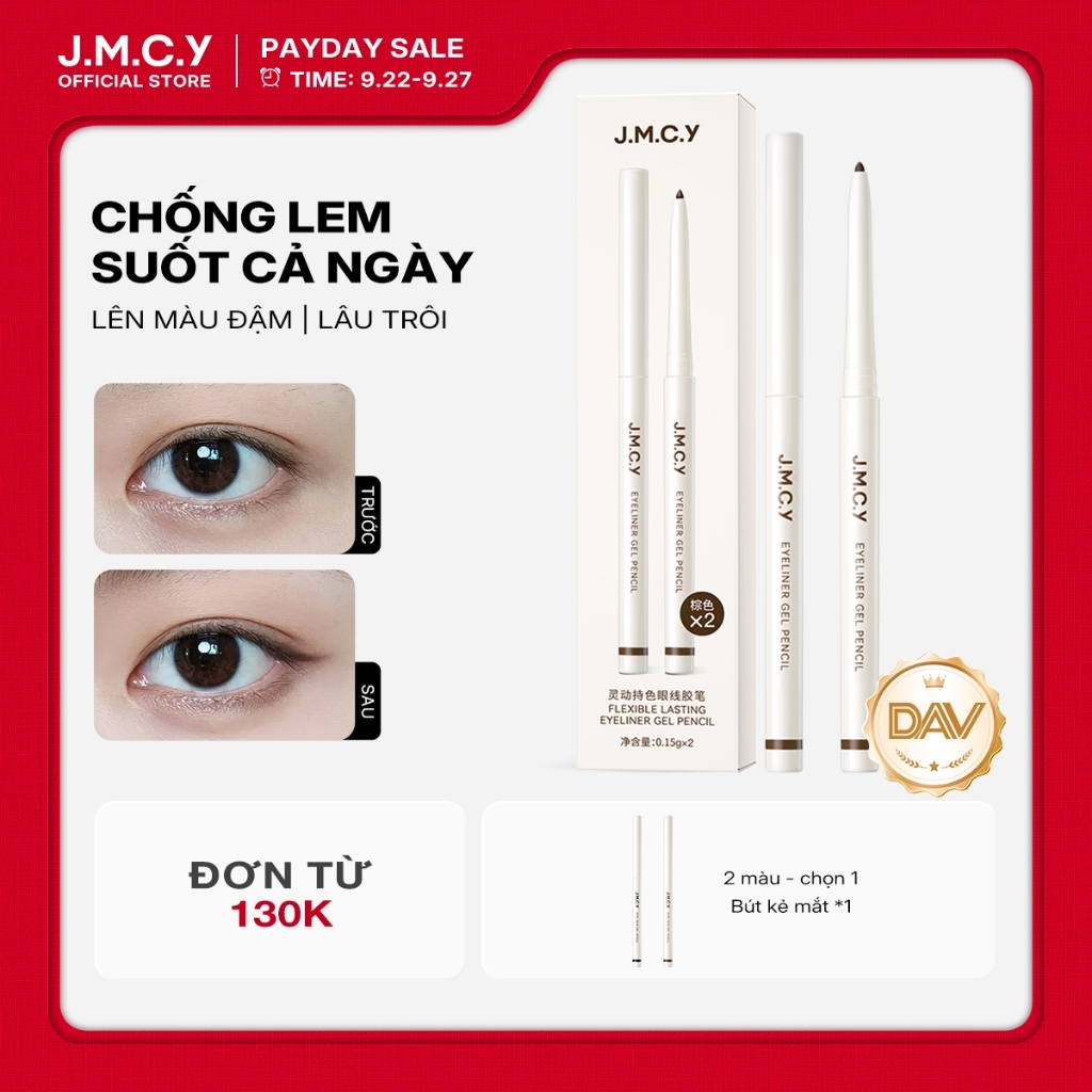 J.M.C.Y Bút Kẻ Mắt Gel Chính Hãng | Chống Nước Chống Dầu Không Lem Lâu Trôi 12h Lướt Mịn Ngòi 2mm