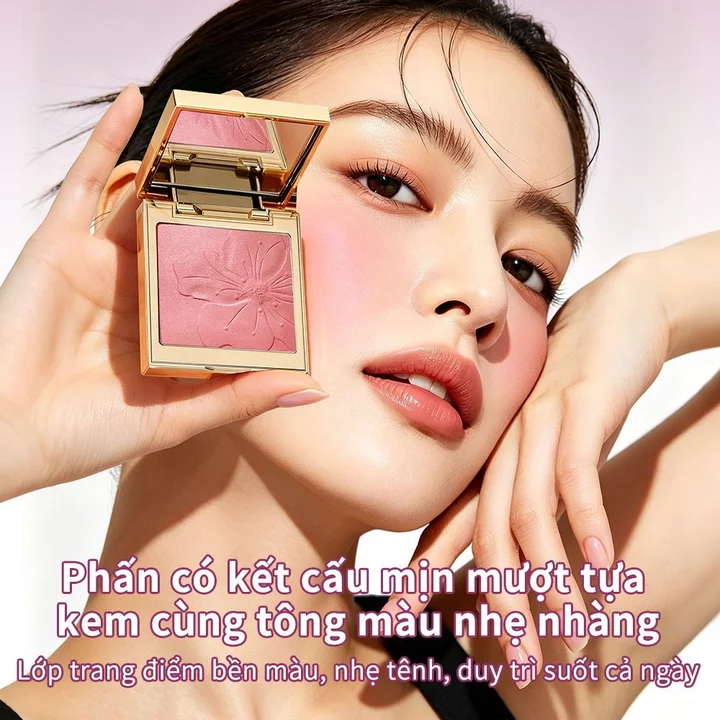 Phấn má hồng CATKIN 10g (Phấn má hồng mặt, Màu sắc tự nhiên, lâu trôi, Phấn má hồng Highlight 2 trong 1)