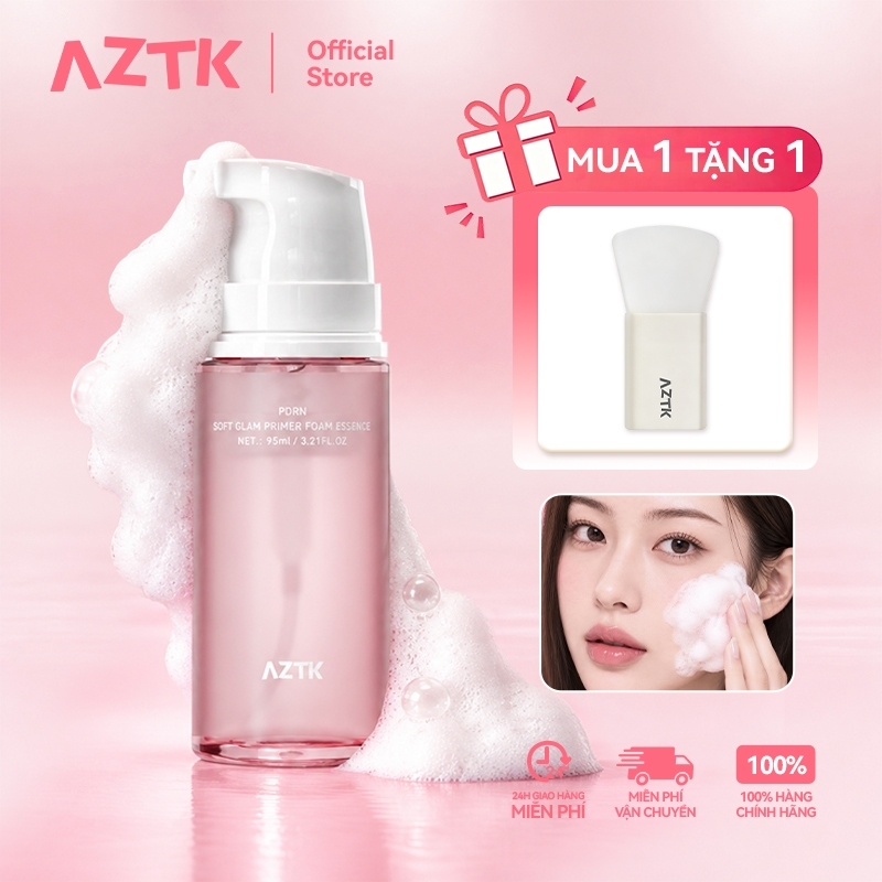 AZTK Kem Lót Dạng Bọt 2in1 Dưỡng Ẩm Kiềm Dầu, Mask Sủi Bọt Trước Makeup Trang Điểm Cho Da Mịn Sáng 30/95ML