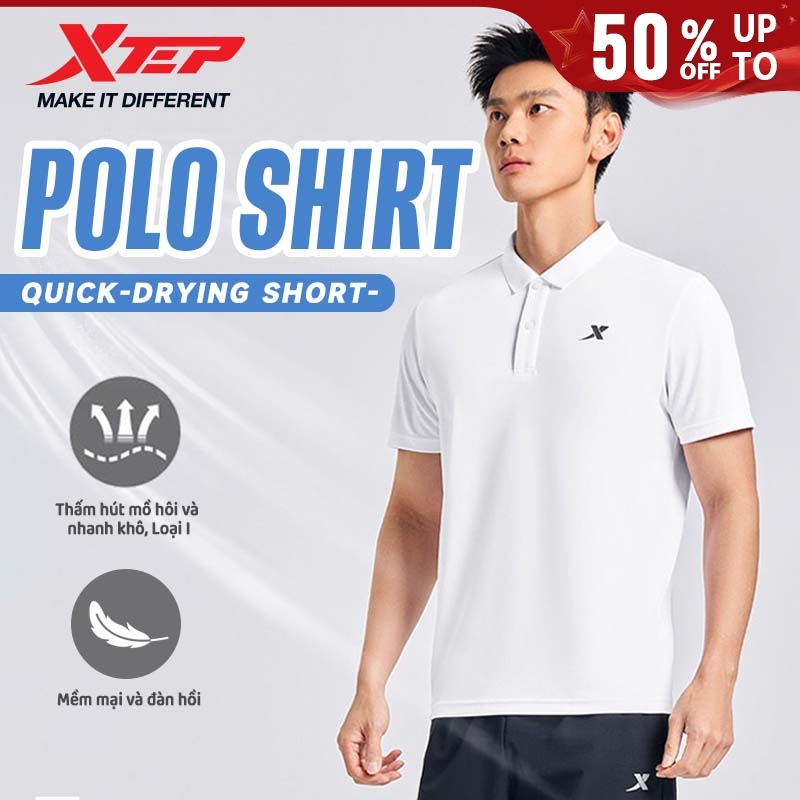 【XTEP】Ice silk | Áo Polo Nam Nhanh Khô Tay Ngắn, Phong Cách Mới Cho Tập Luyện Mùa Hè