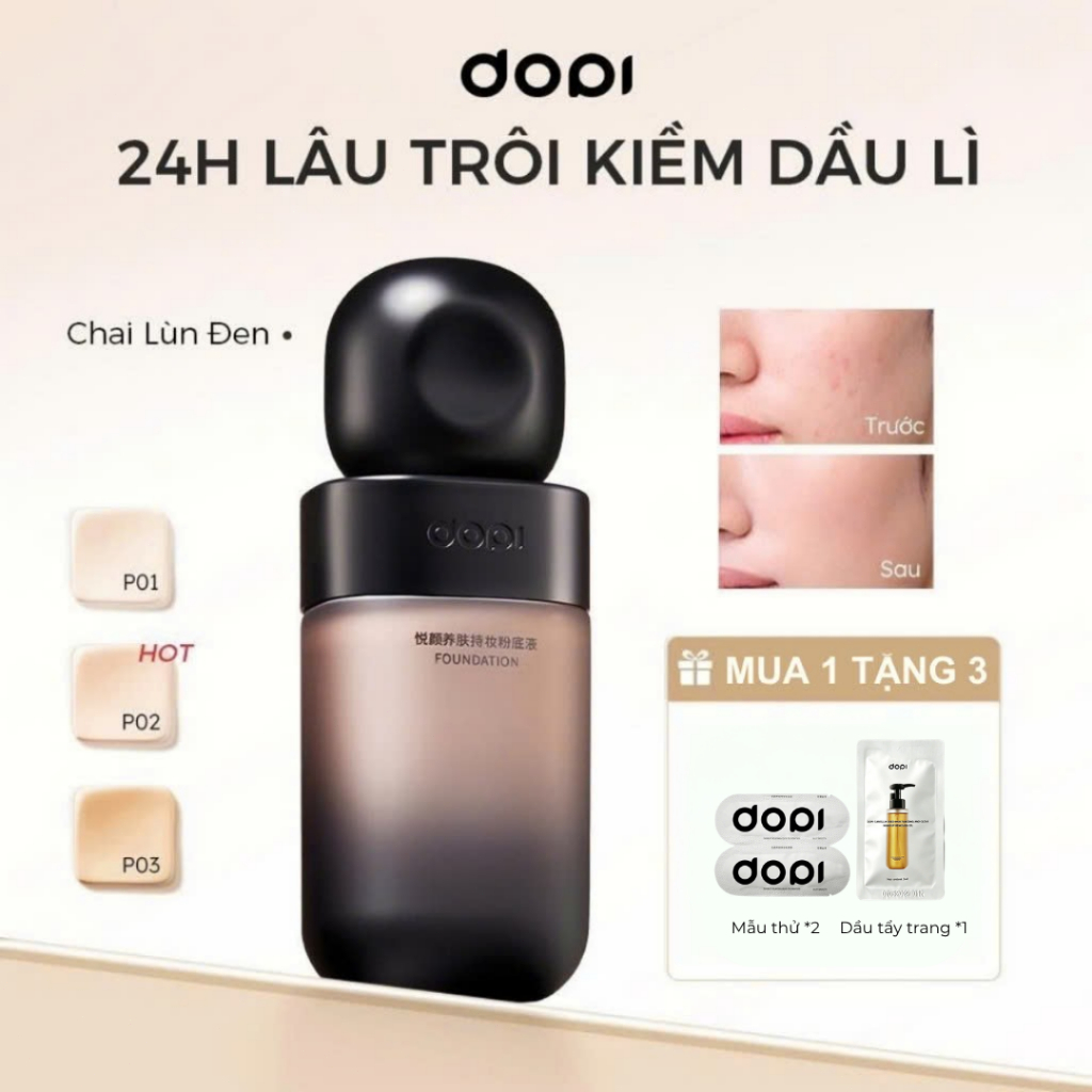 Kem Nền DOPI Chân Ái Cho Da Dầu, Kiềm Dầu Lâu Trôi, Chông Thấm Nước 24H Mịn Lì 35ml