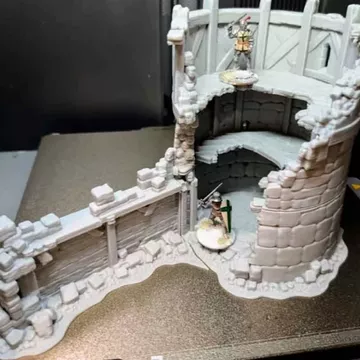 In 3D Tháp Quan Sát Mô-đun Hư Tổn Địa Hình Thời Trung Cổ Trang Trí Mô Hình Chiến Tranh Cờ Tướng Ban Trò Chơi Cảnh Xây Dựng Mô Hình COA5