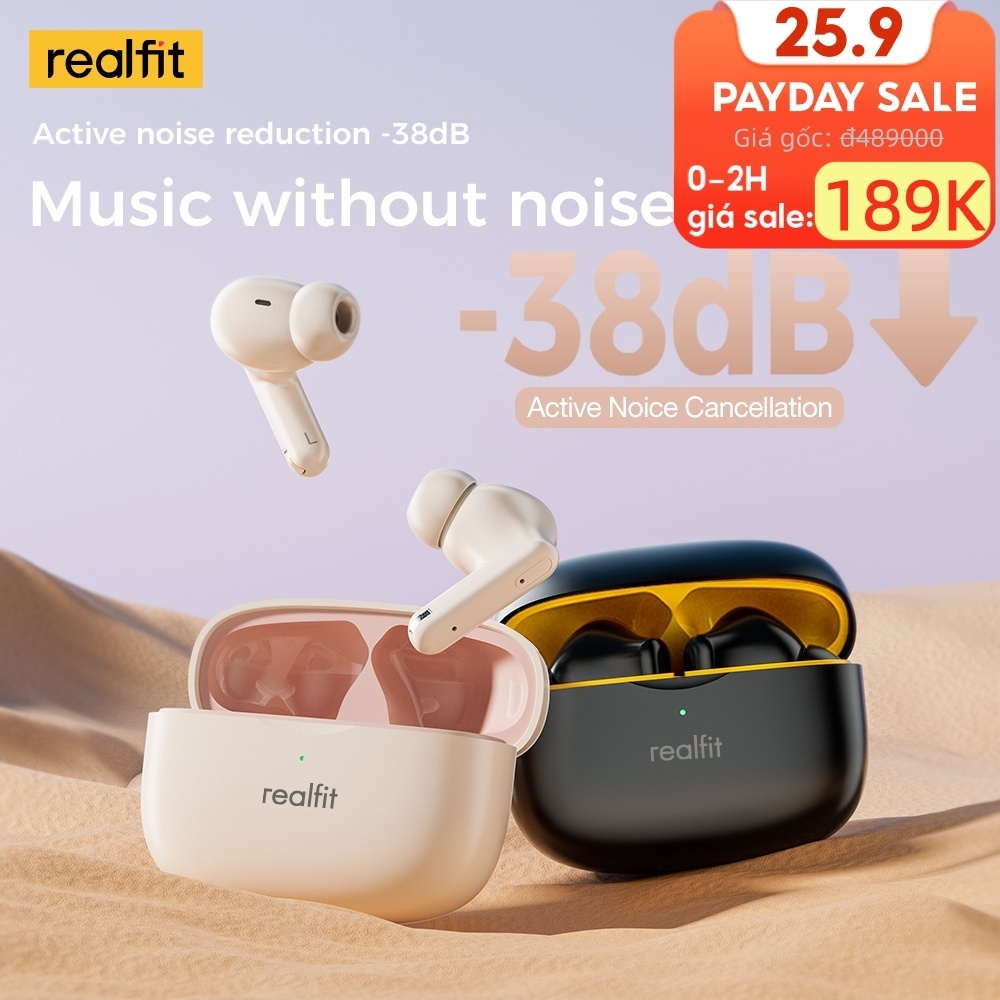 Tai Nghe Bluetooth Realfit F3 Tai Nghe Thể Thao Khử Tiếng Ồn -38db 360° Âm Thanh Không Gian Bass Tốt