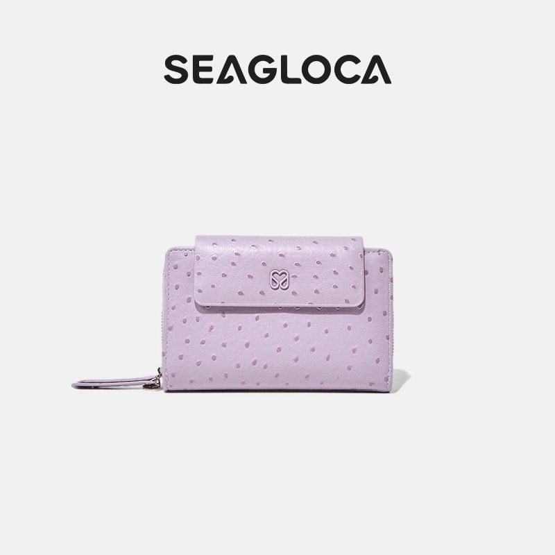 SeaGloca Ví Zip Lilac họa tiết đa chức năng có túi và hộp đựng tiền xu cho phụ nữ 38