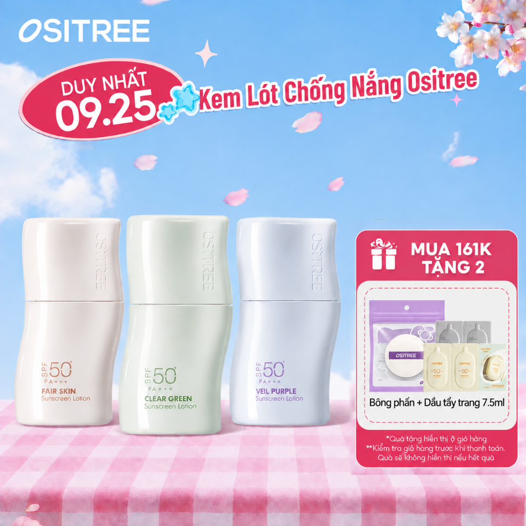 Kem chống nắng ositree Kem trang điểm chống mồ hôi chống tia cực tím 3 trong 1 32g