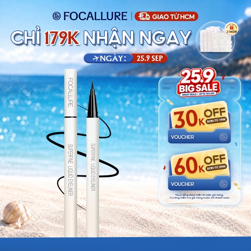 Bút kẻ mắt FOCALLURE dạng lỏng chống thấm nước nhanh khô 0.6g