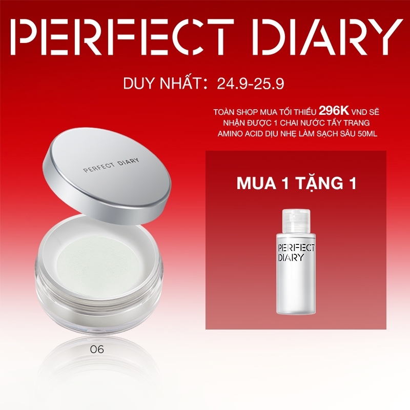 【NEW】Phấn phủ kiềm dầu Perfect Diary phiên bản nắp bạc Dưỡng ẩm lâu dài 7g