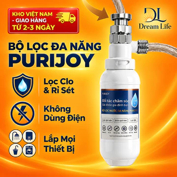 BỘ LỌC NƯỚC ĐA NĂNG PURIJOY GIẢI PHÁP LỌC NƯỚC TIỆN LỢI - Gắn Vòi Sen, Bình Nóng Lạnh , Lọc Cặn, Giảm Mùi Clo