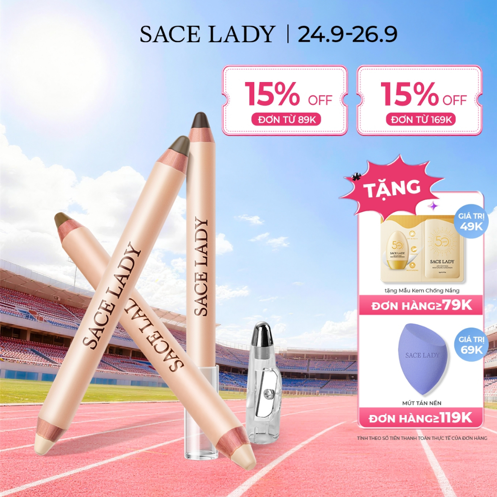 Bút Tạo Khối SACE LADY Hai đầu Trang điểm Mượt Mà Tự Nhiên 3.2g