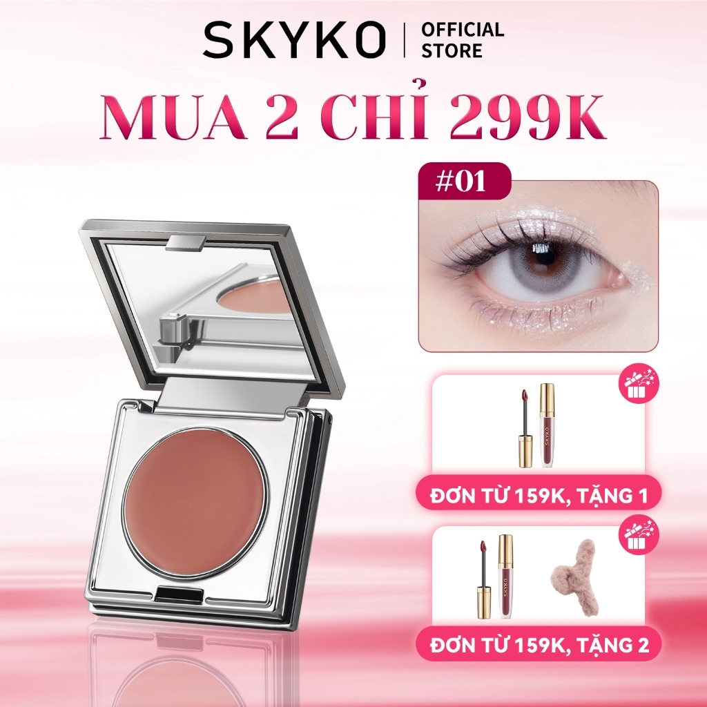SKYKO Má hồng kem Son bóng 3 Trong 1 Blush Cream 6 Màu