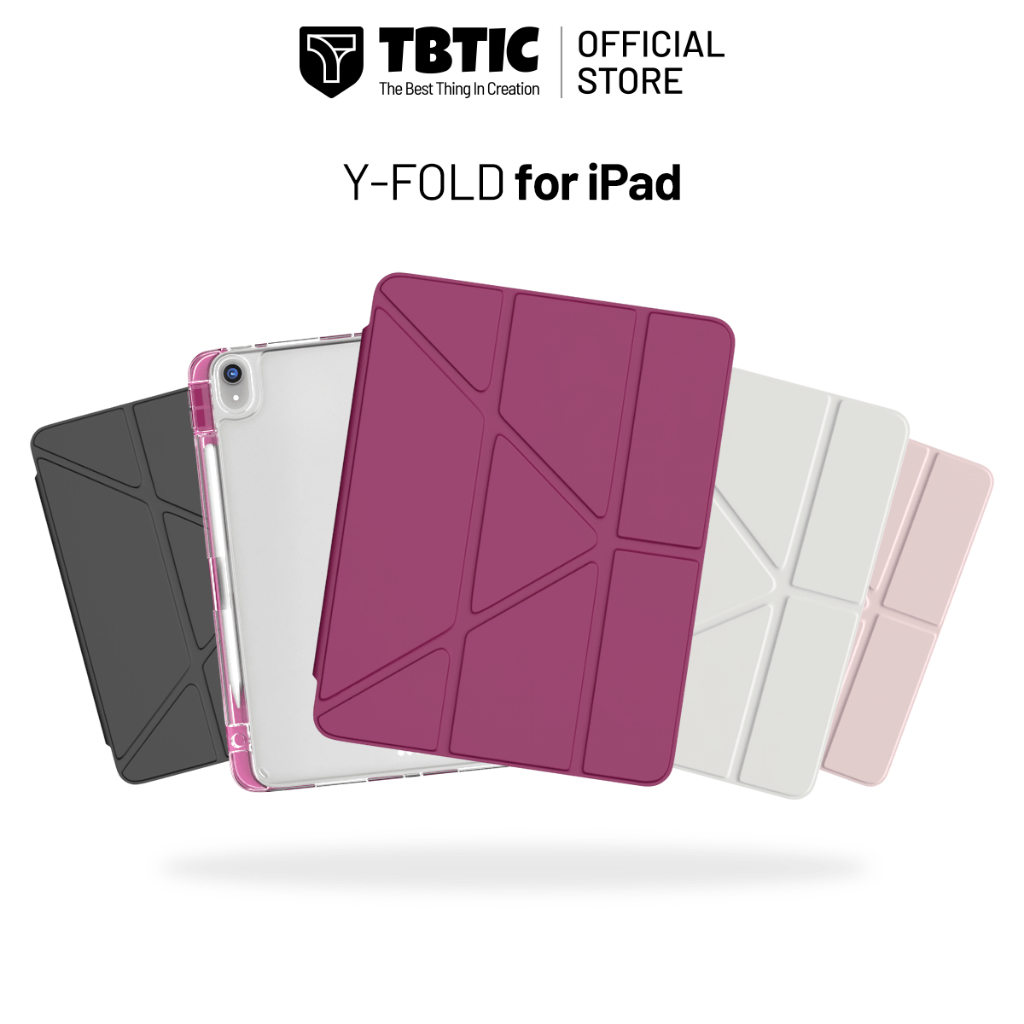 Ốp iPad TBTIC Acrylic trong suốt Chống uốn cong, nắp gập hình Y  iPad Gen 12/Gen 11 A16/Gen 10,10.9/11 inch A3354/A2696/A2757A3162