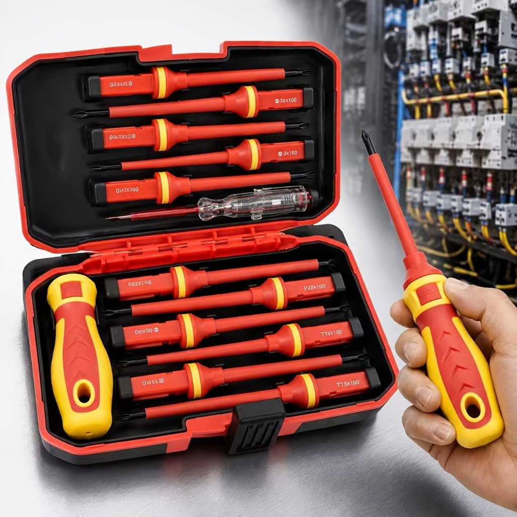 Bộ tuốc nơ vít hạng nặng cách nhiệt 29in1 1000V - Công cụ sửa chữa chính xác, Phillips / Flathead, Thích hợp cho gia đình / Điện tử / Sửa chữa ô tô, Dụng cụ cầm tay công nghiệp