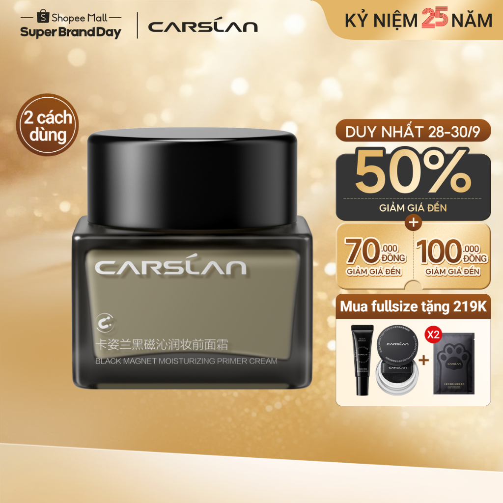 Kem lót dưỡng ẩm nam châm Carslan Black 35g