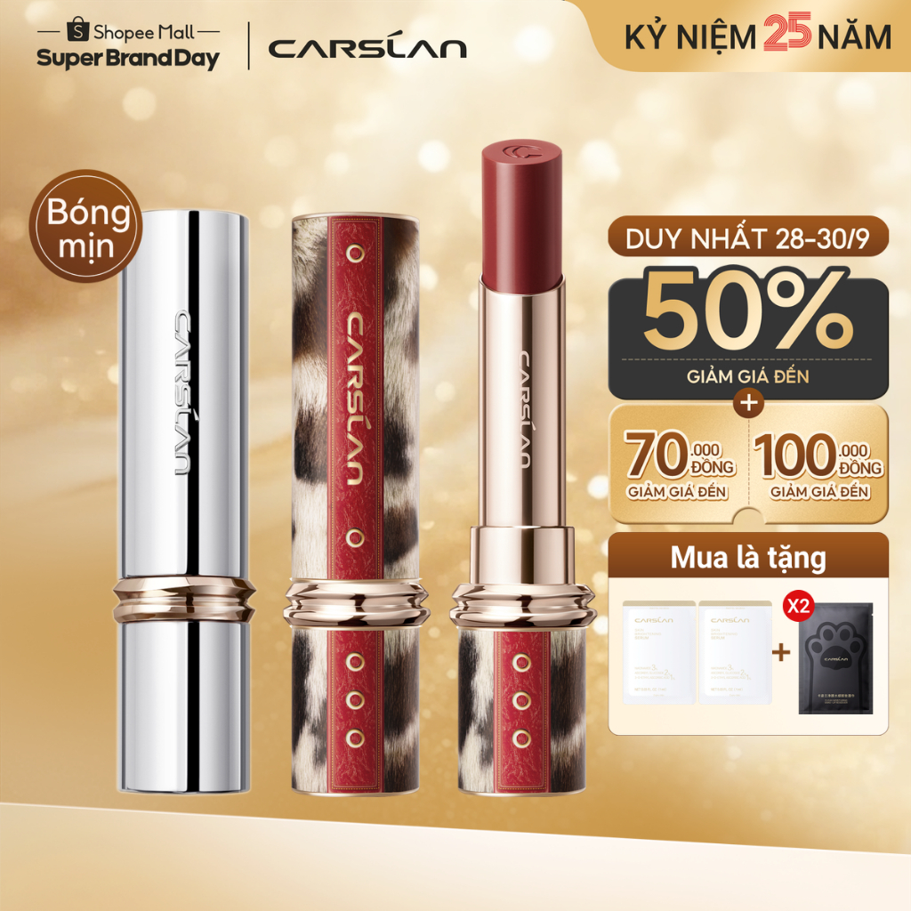 Son môi Carslan Flood Kissed Nhẹ bẫng trên môi Ánh nước trong suốt Giữ ẩm dưỡng ẩm 12H 3g