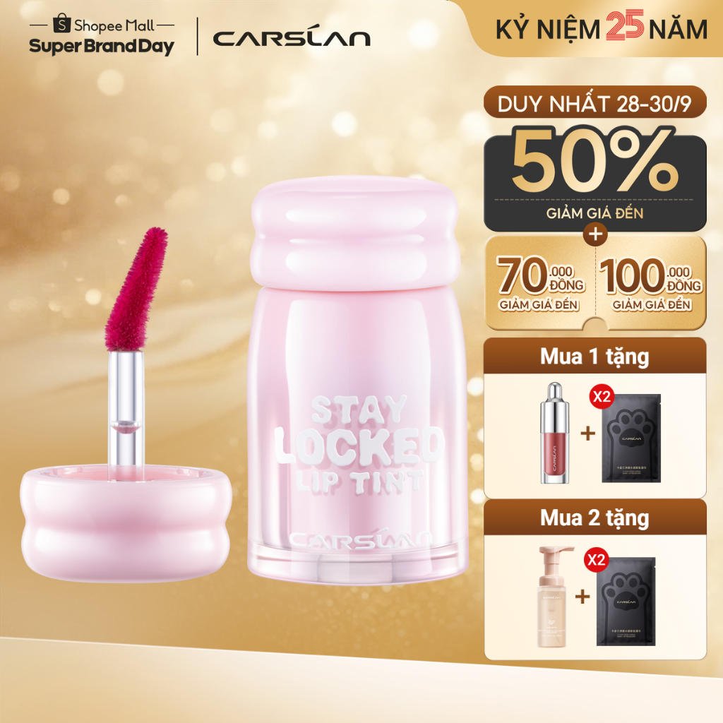 Son tint Stay Locked Carslan 1 phút khô nhanh  bám màu không dính ly 8H  2.8g