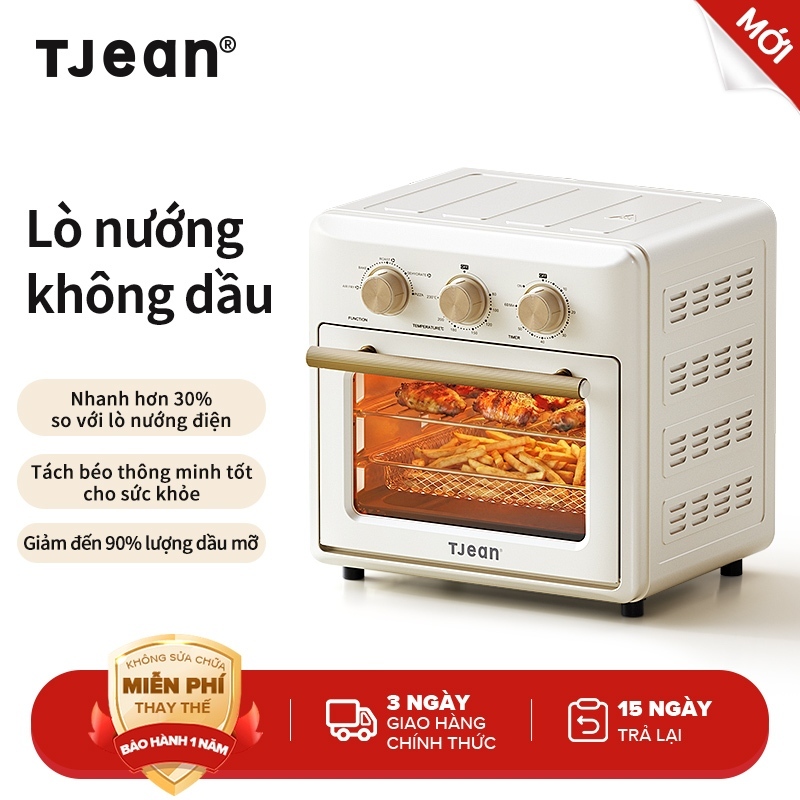 TJean Nồi chiên không dầu lò nướng đối lưu Air Fryer Oven(16L) -  lượng và dễ dàng vệ sinh bảo hành 12 tháng
