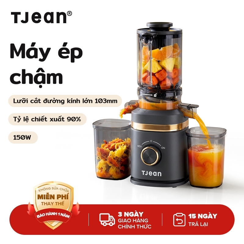 TJean Máy ép chậm đa năng 150W - máy ép trái cây làm kem, dung tích lớn, bảo hành 12 tháng