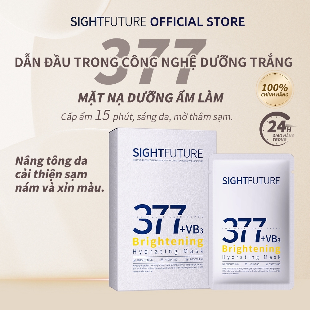 SIGHTFUTURE 377 Brightning Mặt nạ +VB3 dưỡng trắng da làm sáng da mờ vết thâm nám và cấp ẩm sâu