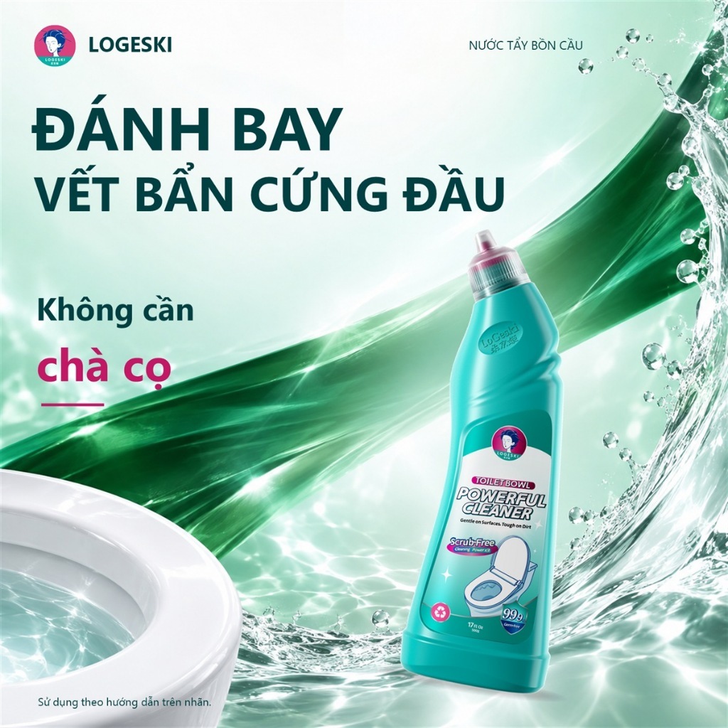 Nước Tẩy Bồn Cầu LOGESKI Không Cần Chà Cọ Làm Sạch Vết Bẩn Cứng Đầu Hỗ Trợ Khử Mùi