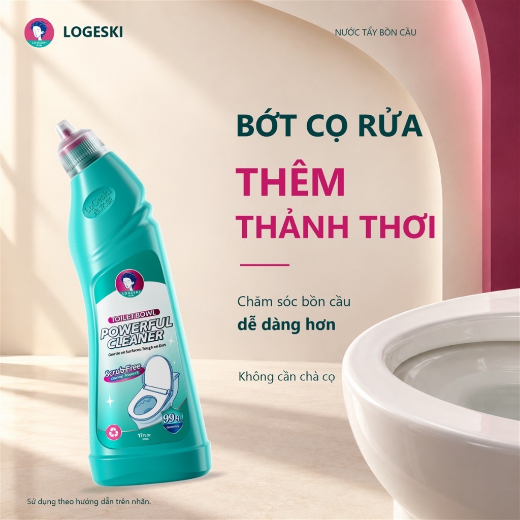 Nước Tẩy Bồn Cầu LOGESKI Làm Sạch Bên Trong Bồn Cầu Không Cần Chà Cọ Hỗ Trợ Loại Bỏ Vết Bẩn Và Mùi Hôi