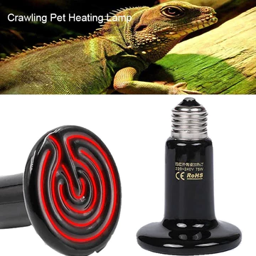 Đèn sưởi ấm bò sát bằng gốm E27, Bóng đèn sưởi hồng ngoại xa không có ánh sáng 25W / 50W / 75W / 100W, Đèn sưởi Mini cho thú cưng bò sát Terrarium