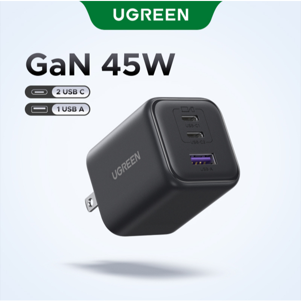 【 Nexode 】 UGREEN 45W 1C/2C1A Mini GaN Nexode Sạc Nhanh Cho Samsung S24 Ultra cho iPhone 18 Pro Max iPhone 17 Pro Max