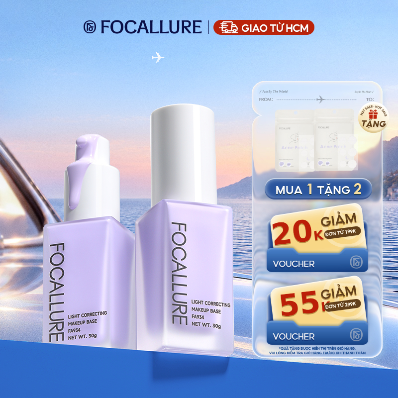 Kem lót dưỡng ẩm FOCALLURE làm sáng da chống thấm nước trọng lượng nhẹ hiệu 30g