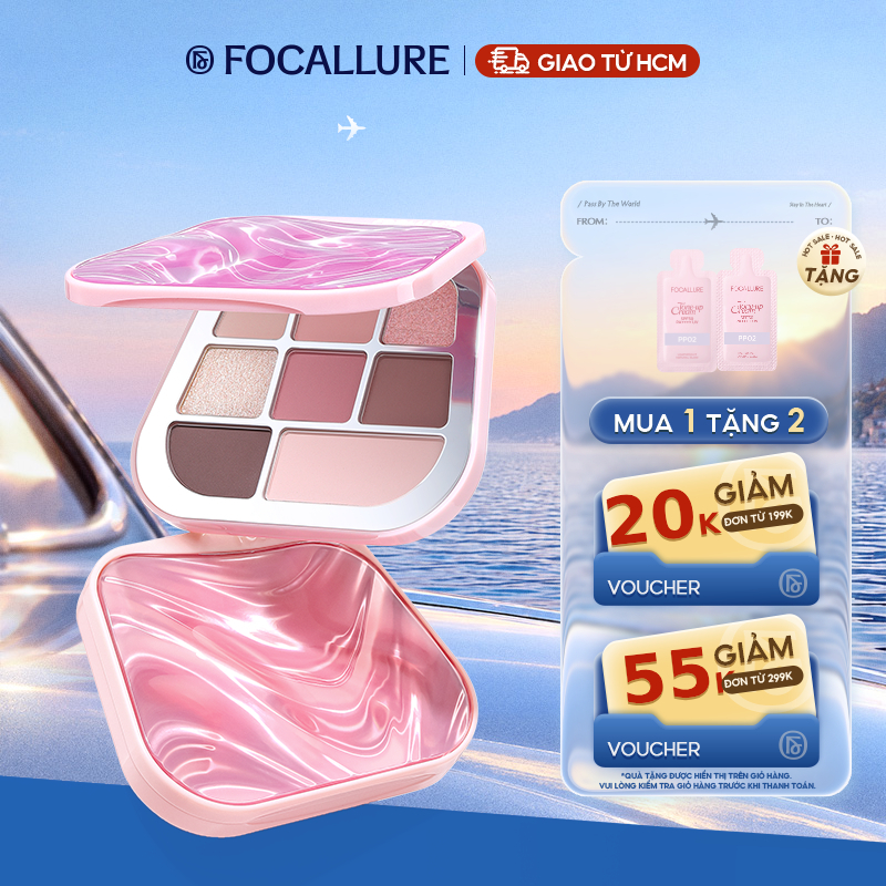 Bảng phấn mắt FOCALLURE 9.6g sắc tố cao dưỡng ẩm không nhòe lâu trôi chống nước