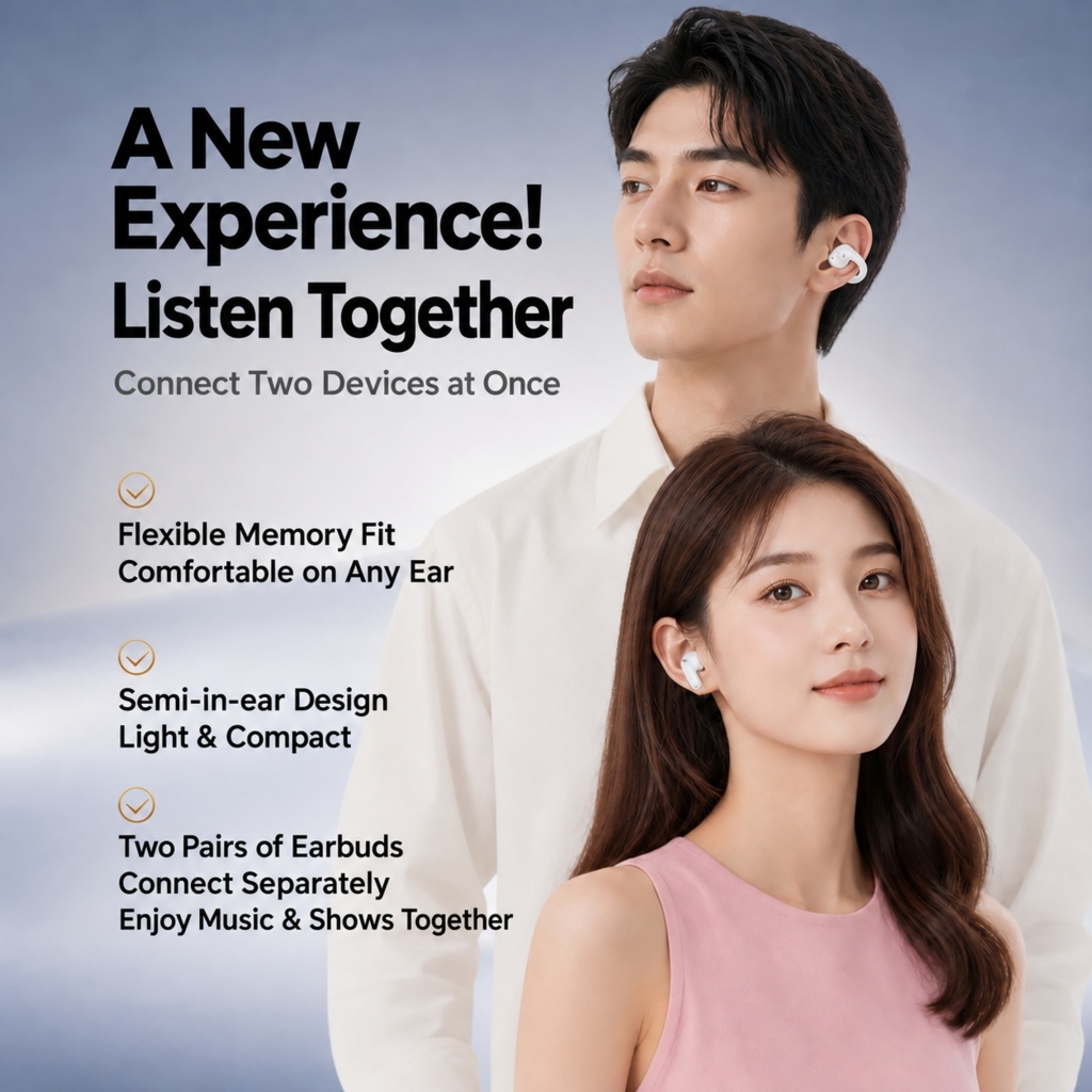 Tai nghe ASUS adol J117 Tai nghe không dây Bluetooth 6.0 2 trong 1 có thiết kế lật tai bán trong tai Âm thanh không gian IMAX Độ trễ thấp để chơi game | BigBuy360 - bigbuy360.vn