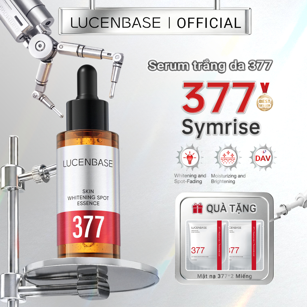 LUCENBASE 377 Radiance Serum 30ml | Làm trắng chuyên sâu & điều chỉnh điểm | Biến Đổi Da 28 Ngày (Tặng 2 Quà Tặng)