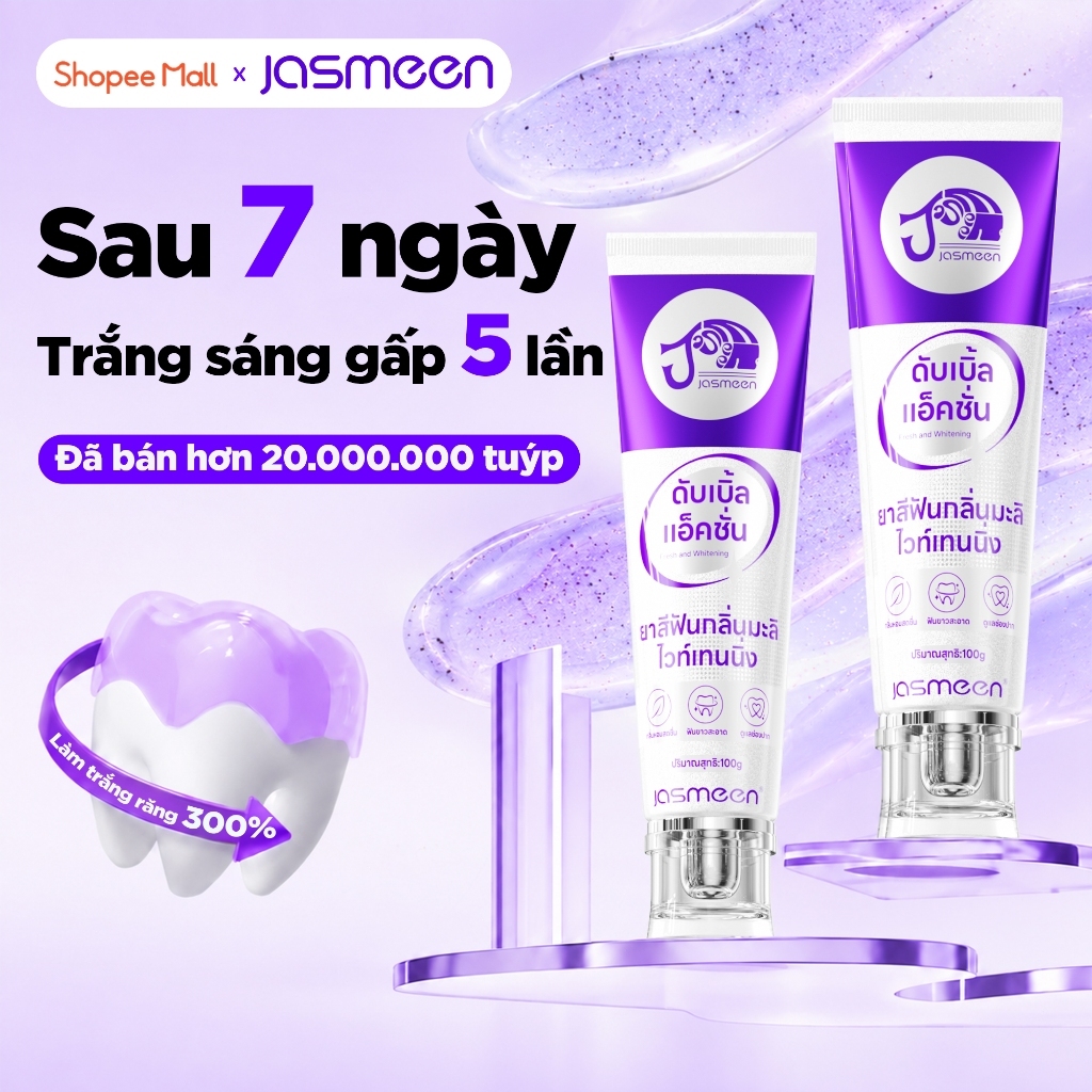 Kem Đánh Răng - JASMEEN Làm Trắng Răng loại bỏ cao răng hôi miệng tẩy ố vàng -100g