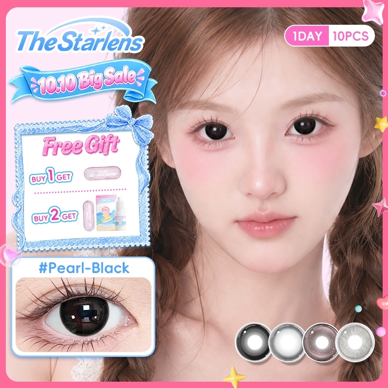 Kính áp tròng Starlens 10 chiếc lens 1 ngày Thiết kế dễ thương Đường kính 14.2-14.5 Thích hợp cho mắt to có độ (0-8)