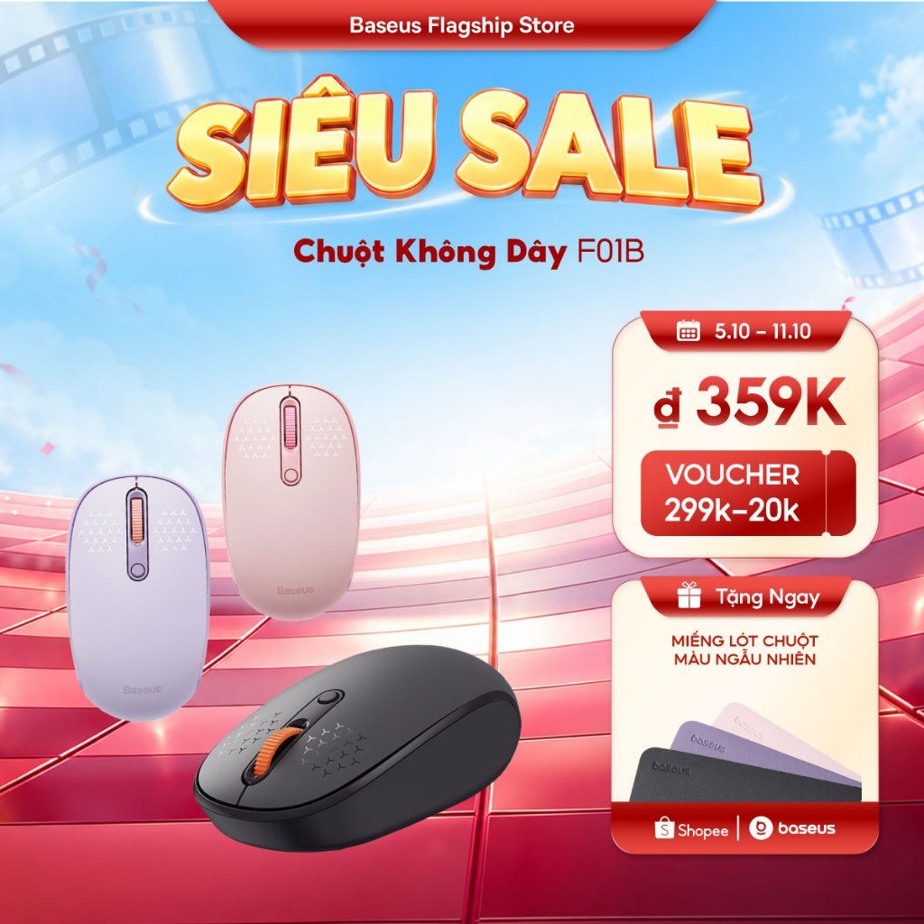 Baseus Chuột Không Dây 1600Dpi Cho Máy Tính