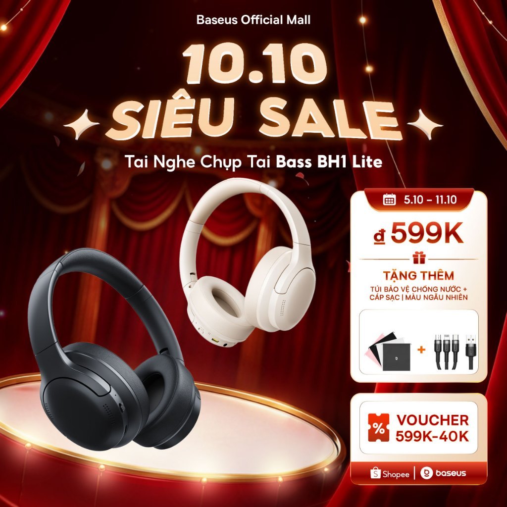 Tai Nghe Bass BH1 Lite Chống Ồn Chủ Động Thời Lượng Pin Lên Đến 80 Giờ