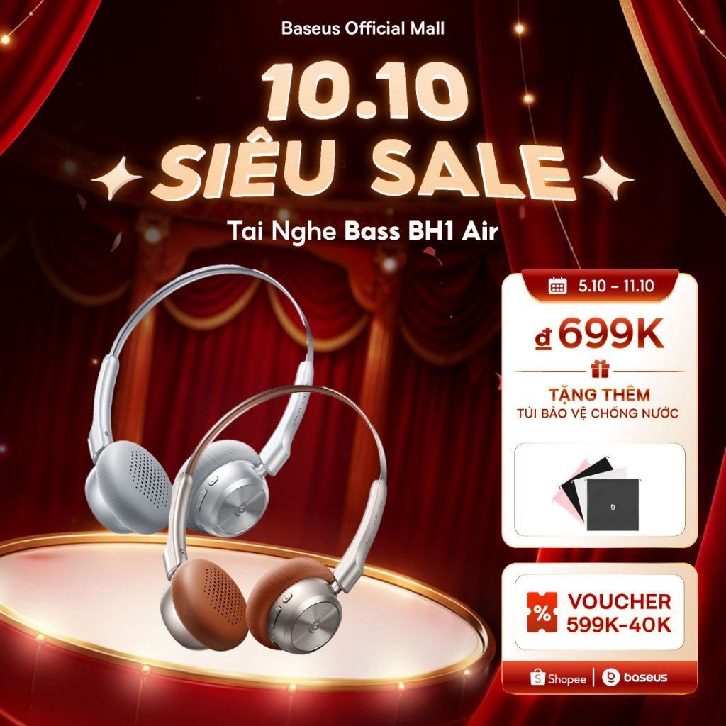 [Hàng mới về] Tai nghe không dây Baseus Bass BH1 Air Wireless 80Hrs Giờ chơi ENC Khử tiếng ồn 90g Đèn Bluetooth 6.0
