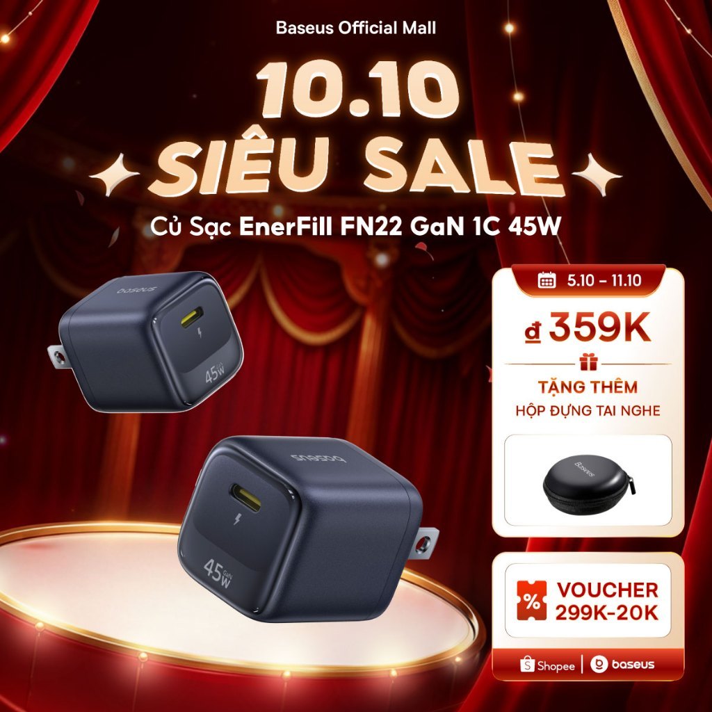 Bộ sạc nhanh Baseus EnerFill FN22 1C 45W Sạc nhanh Dành cho i18