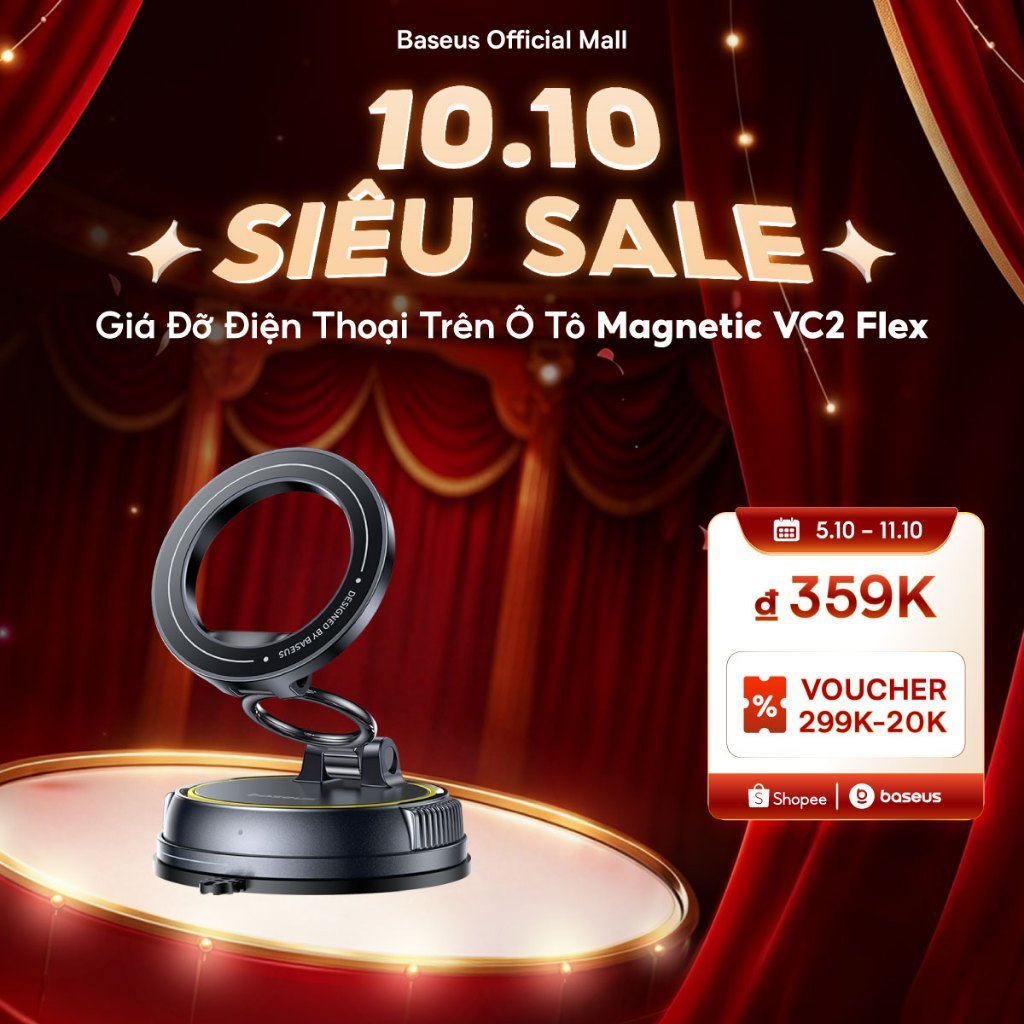 Phiên bản cốc hút gắn trên ô tô Baseus PrimeTrip VC2 Flex