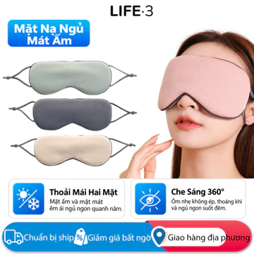 3Life Bịt Mắt Ngủ Sử Dụng 2 Trong 1 Nóng Lạnh Chống Sáng 360° Sleep Mask Bịt Mắt Ngủ Mềm Mại Che Mắt Ngủ Đồ Bịt