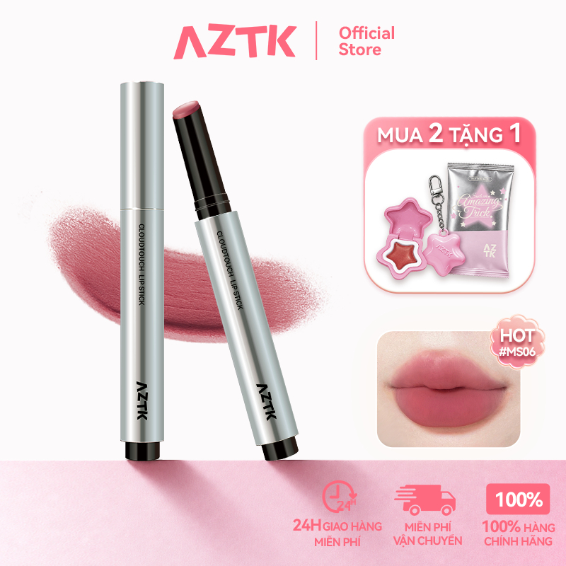 AZTK Son Thỏi Lì Matte Nhung Mềm Môi Lâu Trôi Không Khô Môi 1.8g