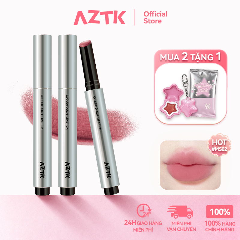 AZTK Son Thỏi Lì Matte Nhung Mềm Môi Lâu Trôi Không Khô Môi 1.8g