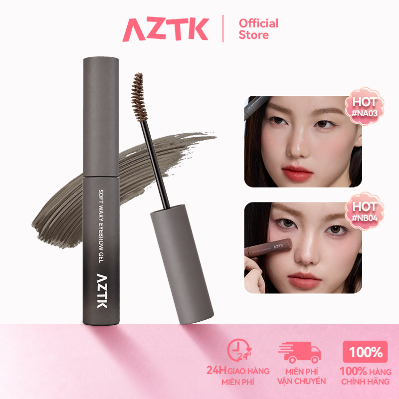 AZTK Mascara Lông Mày Kẻ Mày Tự Nhiên Chống Nước Lâu Trôi Không Lem 1.9g