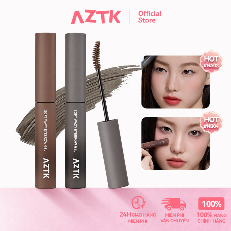 AZTK Mascara Lông Mày Kẻ Mày Tự Nhiên Chống Nước Lâu Trôi Không Lem 1.9g