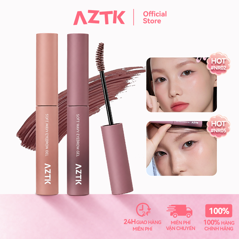 AZTK Mascara Lông Mày Kẻ Mày Tự Nhiên Chống Nước Lâu Trôi Không Lem 1.9g