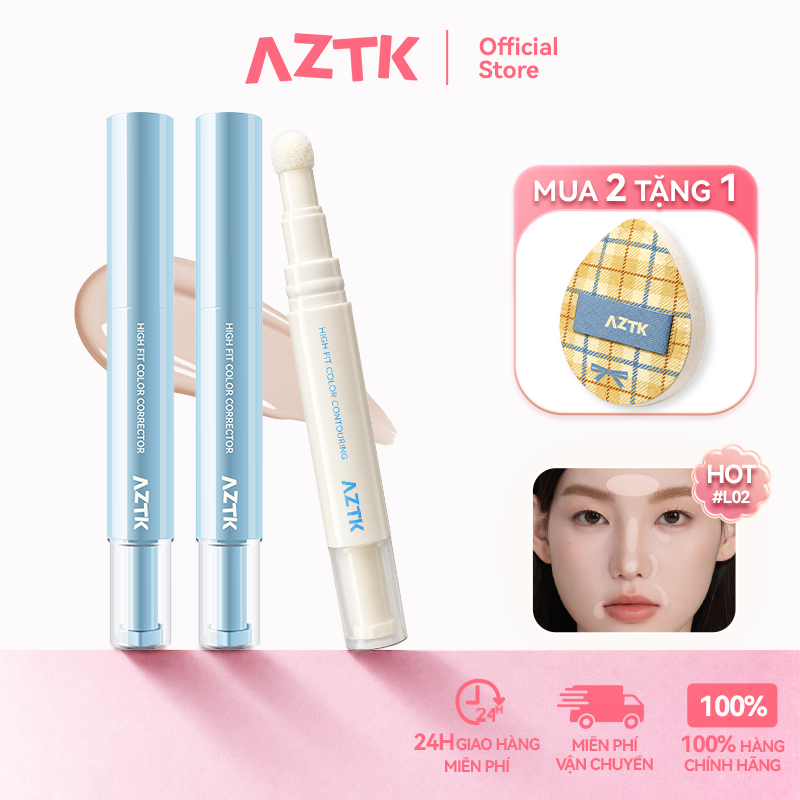 AZTK Kem Che Khuyết Điểm Concealer Tự Nhiên Lâu Trôi Mịn Đẹp Không Cộm 4.6g