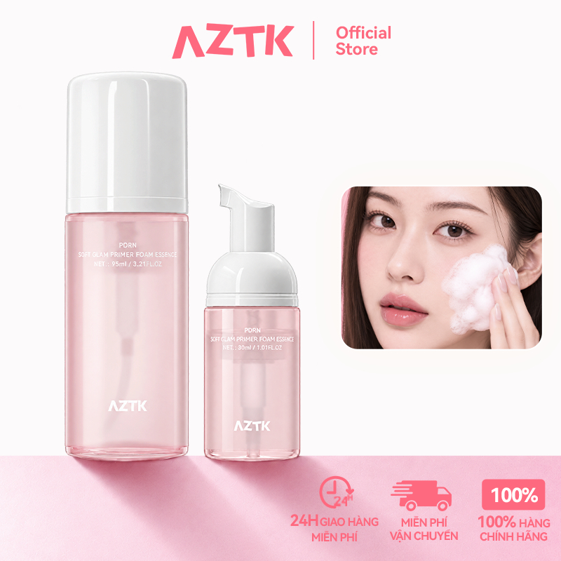 AZTK Kem Lót Dạng Bọt 2in1 Dưỡng Ẩm Kiềm Dầu, Mask Sủi Bọt Trước Makeup Trang Điểm Cho Da Mịn Sáng 30/95ML